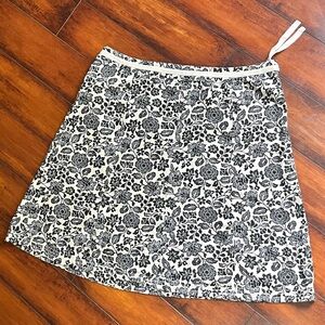 Sigrid Olsen Floral Black and Beige Women's Skirt Linen Cotton Blend Size 20W